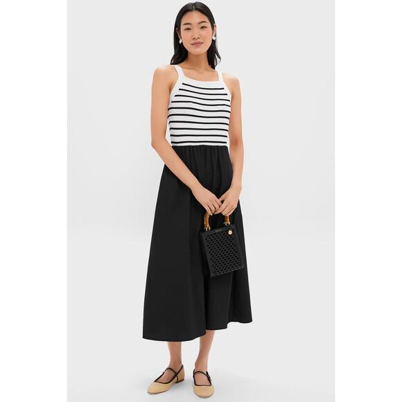 MOON RIVER Black Striped Midi Dress Size S NWT Retail $98 Tuckernuck - Picture 7 of 8